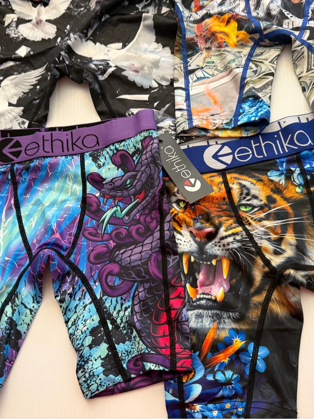ethika Kids Boxer Briefs Set - Black, White, Green, Multicolor Prints - Picture 5 of 5